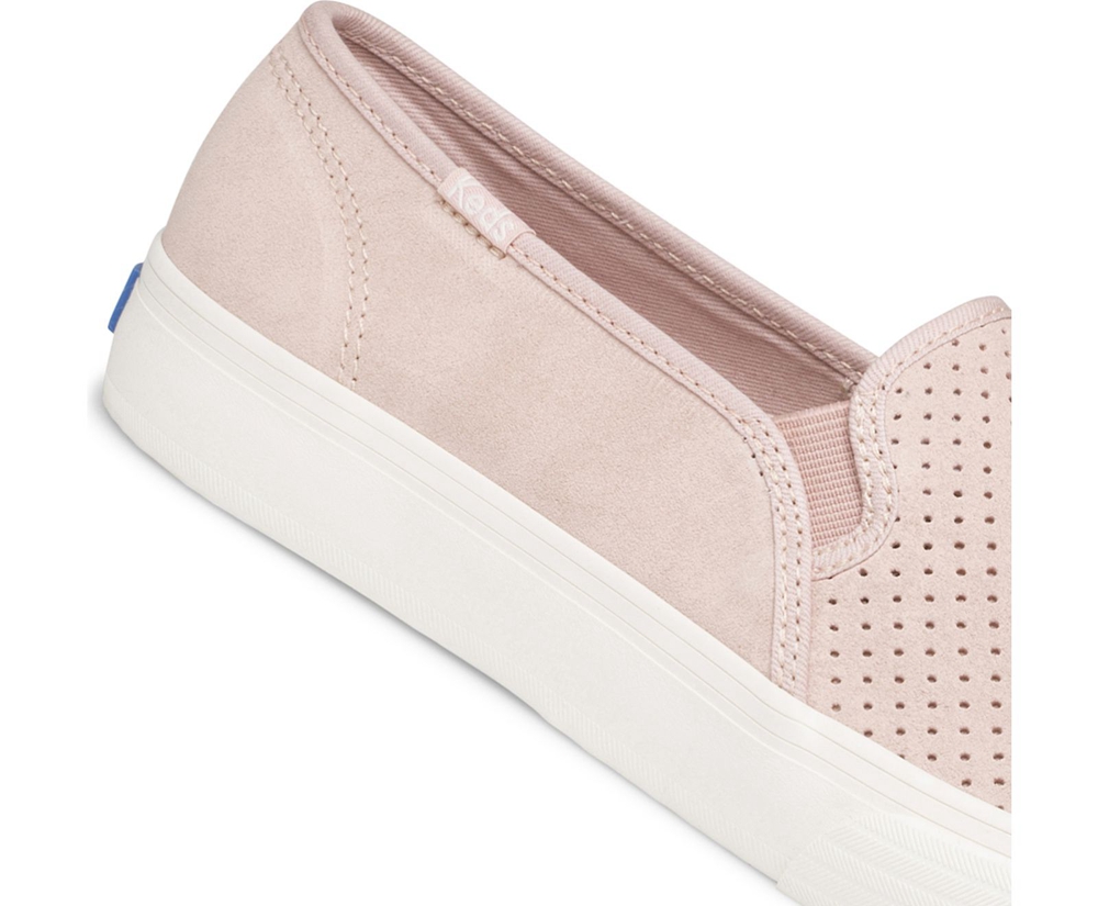 Slip Ons Keds Femme Rose - Double Decker Perf Suede - 326-GLTXKE